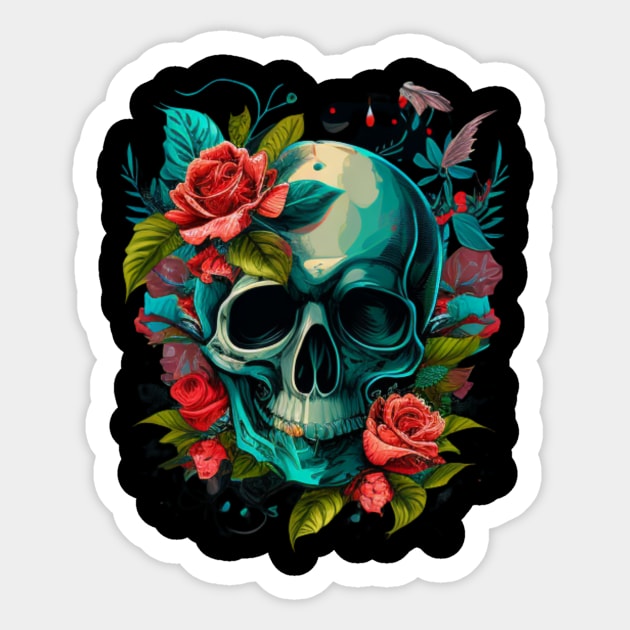 Flower skull Sticker by Crazy skull